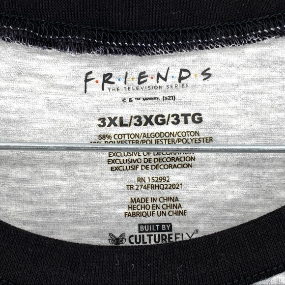 F.R.I.E.N.D.S Women's Plus Ringer Muscle Tank 3XL - Picture 4 of 6